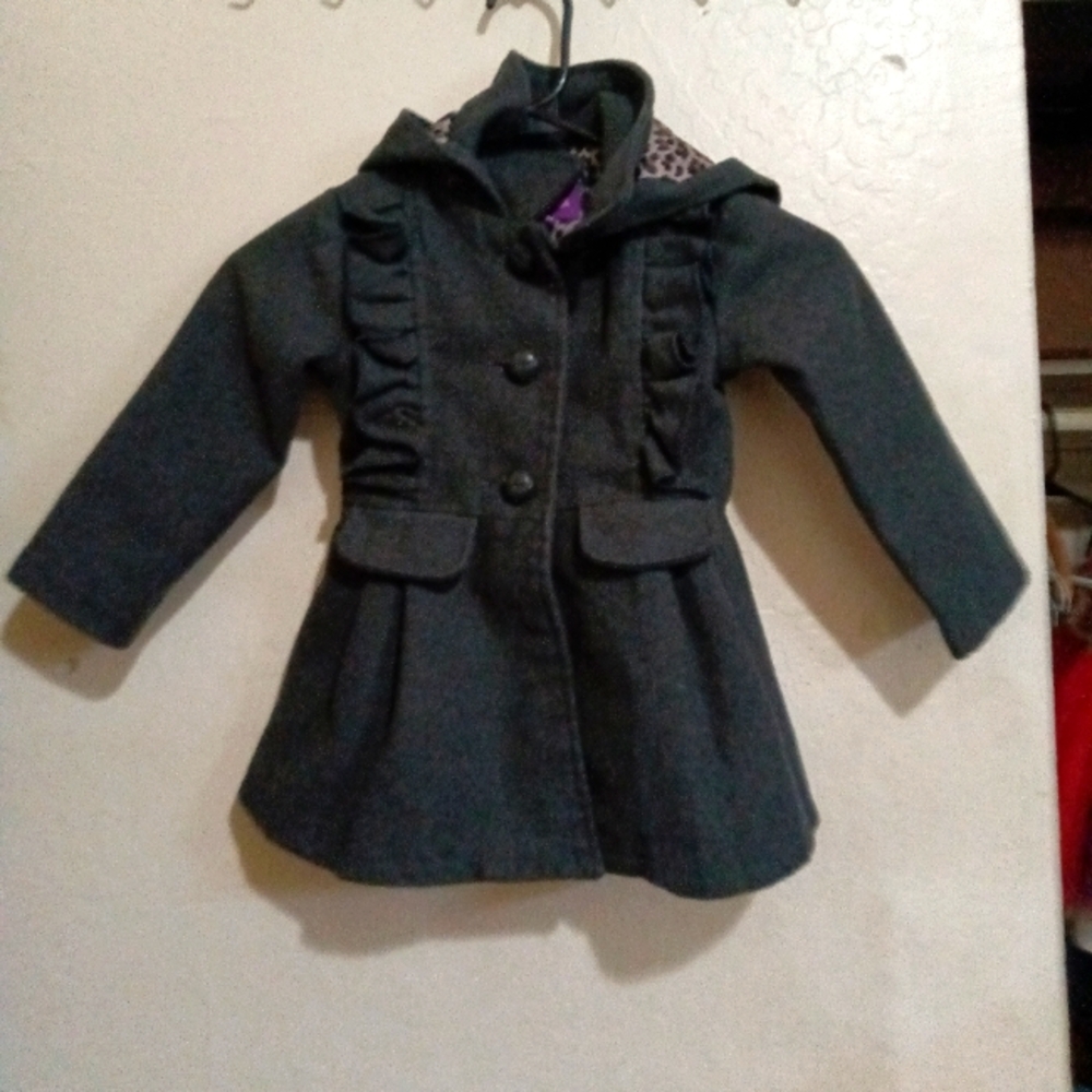 Girls Grey Peacoat Jacket 2T